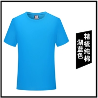 Короткие рукава озера Синие (180 г прочесала целого хлопка)