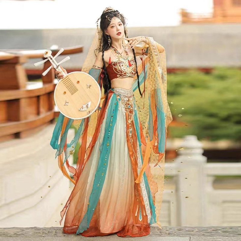 敦煌飞天汉服改良版：👑西域神女降临，演绎千年异域风情✨-汉服