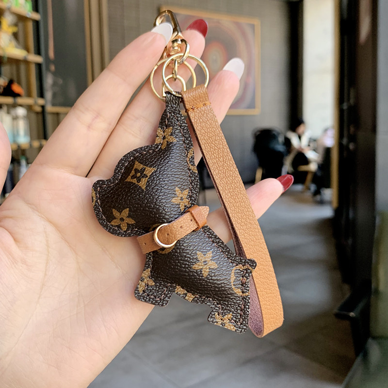 LVGEDETE Fadou Puppy Car Keychain Personality Cartoon Doll Pendant Women's Bag Hanging Ornaments Key Refining