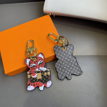 LVGEDETE handmade leather car keychain presbyen tiger pendant doll bag accessories backpack pendant