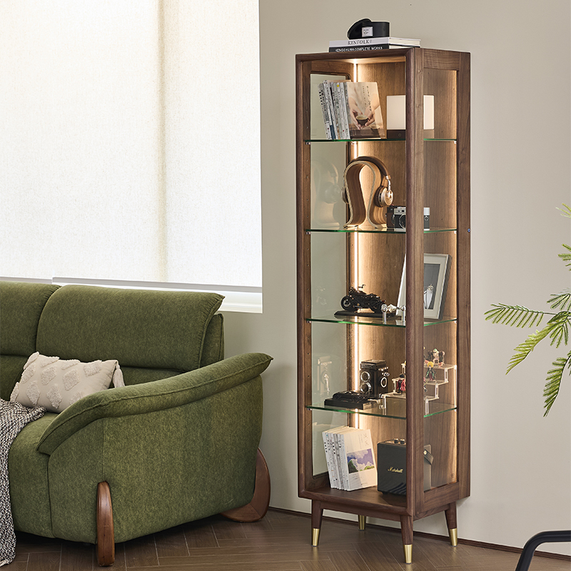 Solid Wood Hand-Made Glass Display Cabinet Black Walnut Wine Cabinet Light Luxury Living Room Wall Bookcase Storage Cabinet Storage Side Cabinet Solid Wood Hand-Made Glass Display Cabinet Black Walnut Wine Cabinet Light Luxury Living Room Wall Bookcase Storage Cabinet Storage Side Cabinet