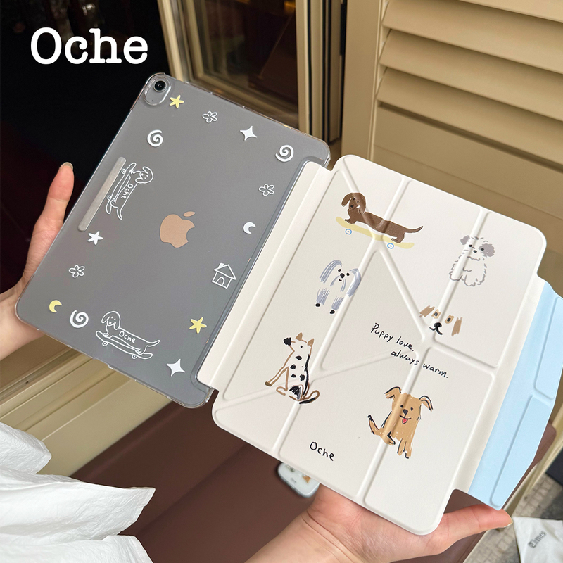 Oche Puppy Healing Center Protective Case Y+ 70% off with Horizontal and Vertical Screen Support, Pen Holder Style, Air8/7/6 Anti-Drop iPad Pro13 Tablet Matte Acrylic