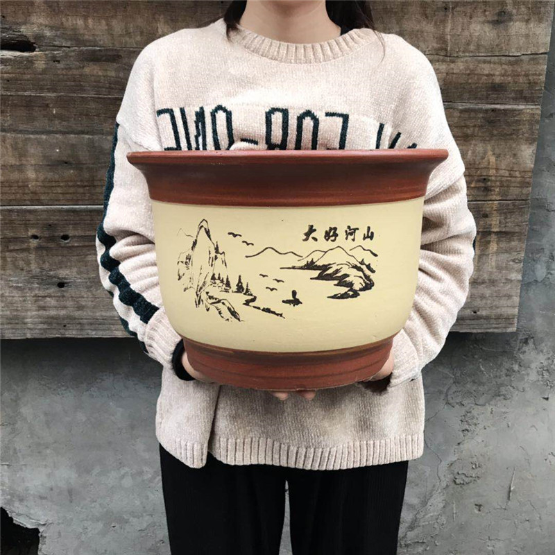 Orchid Box Special basin Lander grass monarch Lan large diameter Home creative personality Indoor breathable Fashion floor to look good