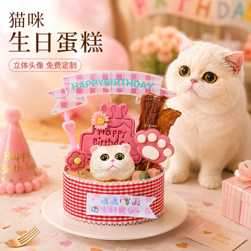 Tkt Cat Birthday Cake Pure Chicken Freeze-Dried Cake Pet Cake Mini Dog Birthday Cake Tkt Cat Birthday Cake Pure Chicken Freeze-Dried Cake Pet Cake Mini Dog Birthday Cake