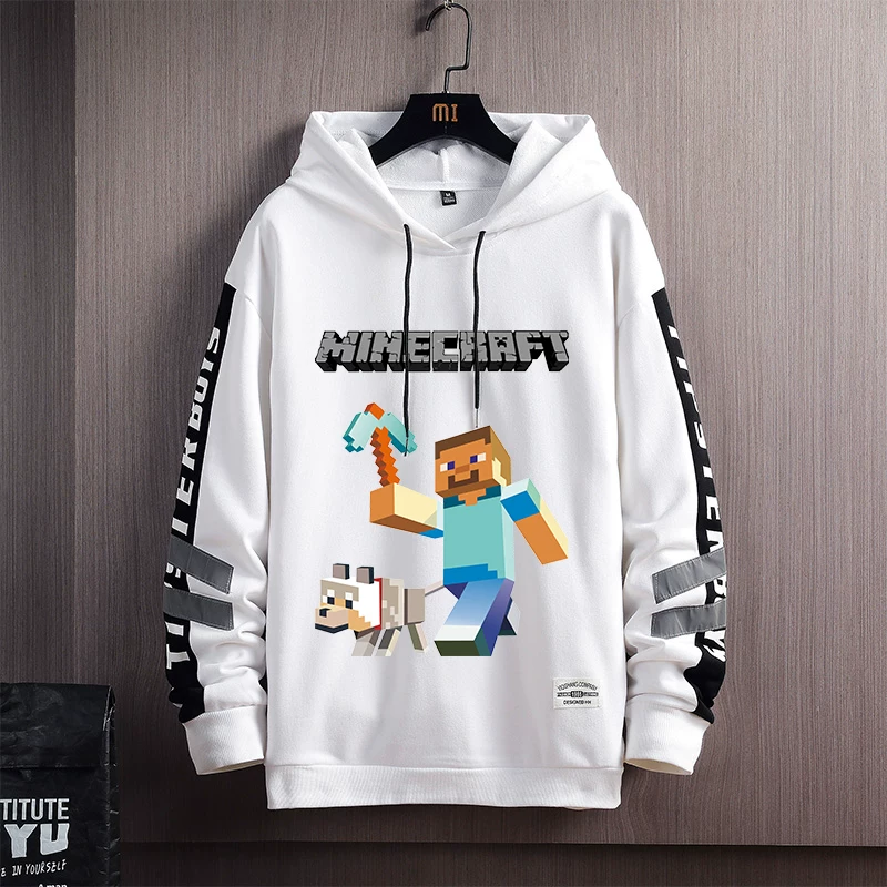 Minecraft мой мир толстовка с капюшоном мужская осень-зима ледяной страх игра аниме окружение бархатная одежда