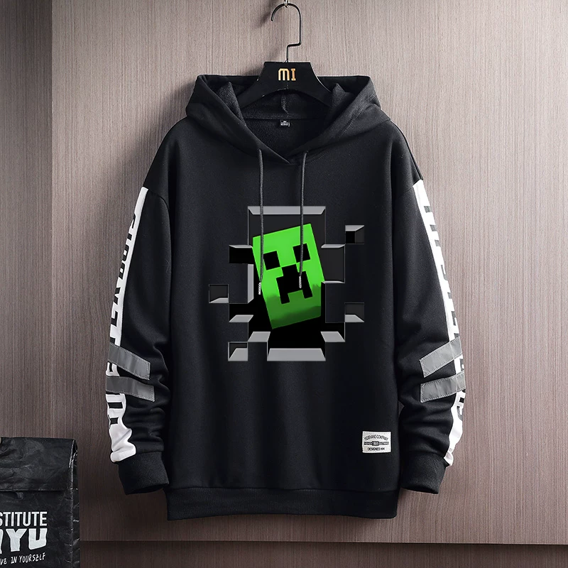 Minecraft мой мир толстовка с капюшоном мужская осень-зима ледяной страх игра аниме окружение бархатная одежда