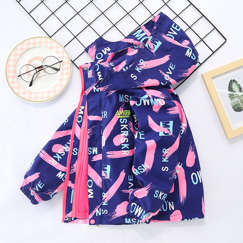 Girls' Jacket Jacket Spring and Autumn 2021 New Western Style Middle and Big Children's Three-in-One Detachable Children's Fashionable Autumn Clothes