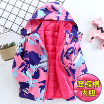  Girls  stormtrooper three-in-one removable 2020 winter cotton liner thickened childrens Western windbreaker cotton coat jacket
