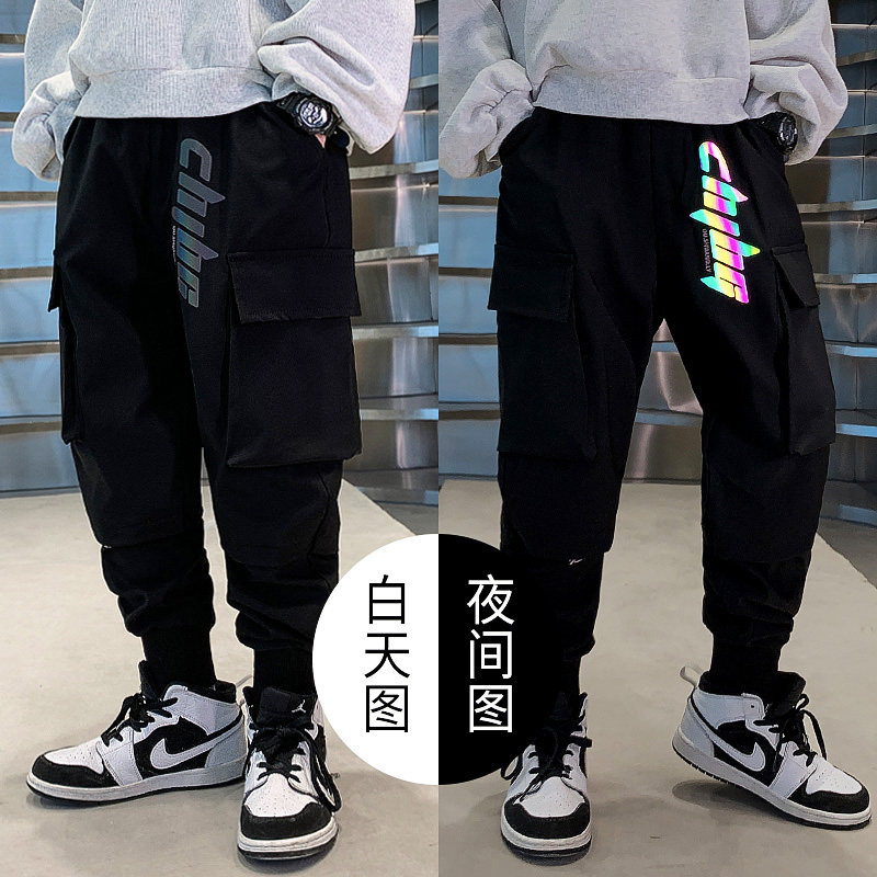 Boy pants spring autumn clothing 2021 new children speed dry pants CUHK children casual sports pants boys autumn clothes long pants