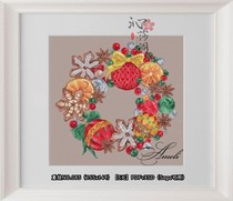 Qinshage Ukrainian cross-stitch electronic picture redrawing 085 Christmas wreath Saga can be redrawn XSD PDF