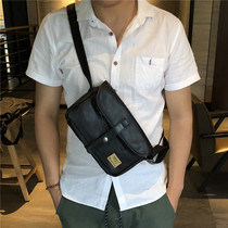 Hong Kong Tide Brand Cross-body Mens Backpack Chao Men Street Wind Soft Leather Messenger Bag Shoulder Bag Hong Kong Wind Buckle Cross Bag