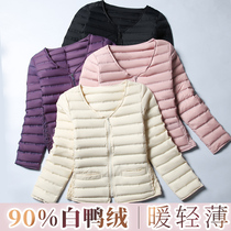 Down liner women slim slim short with coat down jacket autumn and winter bottom long sleeve wearing warm vest