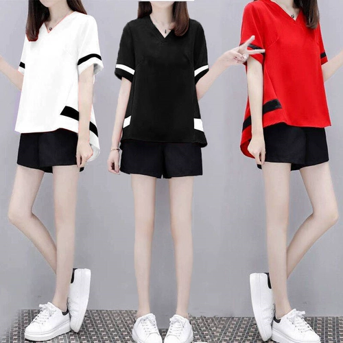 Летняя одежда, модный комплект для отдыха, большой размер, подходит для полных девушек