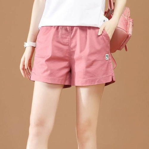 Шорты, летние тонкие приталенные спортивные штаны для отдыха, большой размер, оверсайз, высокая талия, свободный крой, эластичная талия