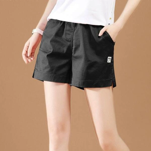 Шорты, летние тонкие приталенные спортивные штаны для отдыха, большой размер, оверсайз, высокая талия, свободный крой, эластичная талия