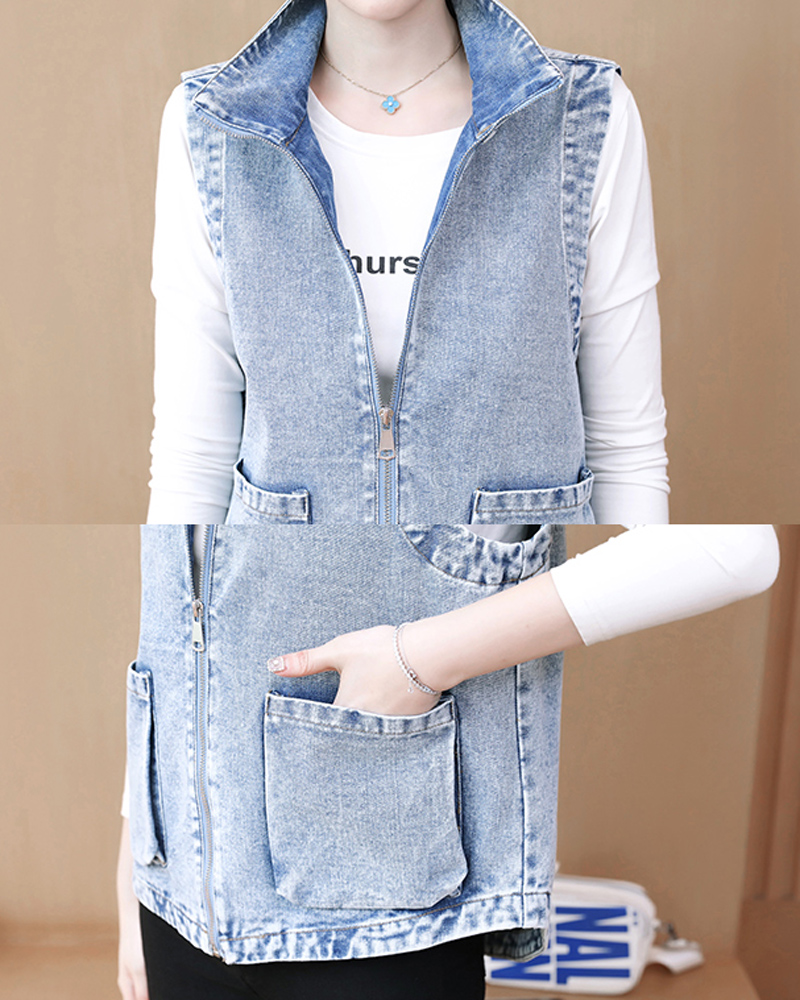 Jacket Jacket Jacket mới của Hàn Quốc phiên bản Loose ngắn Thin Denim Armor 2020 Junior High School Student của Summer Girl