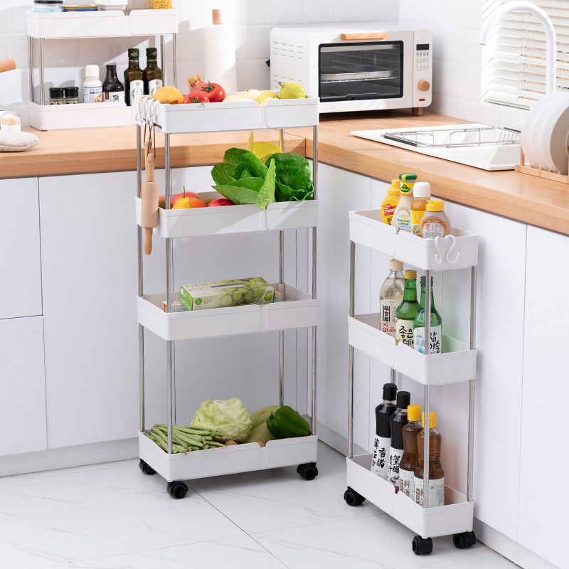 Kitchen Shelve Removable Multilayer Ground Floor Trolley Vegetable Basket Snacks Clip Stitch Containing Dressing Room Shelve