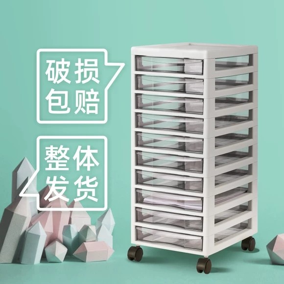 Chest of Drawers Locker Plastic Drawer Type Removable Nail Art Table Under the Table Documents Storage Cabinet Box Multi-layer Box Transparent