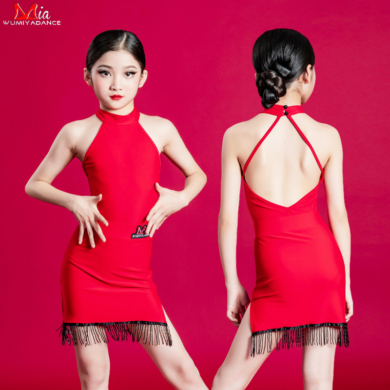 Lolita Summer Practice Set Girls Latin Dance Skirt Latin Dance Costume Kids Girls Kids Straps Exercise Suit