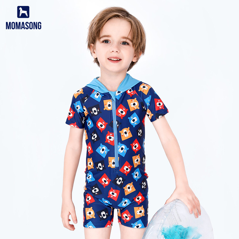 Momasong Children's Swimsuit Boys Little Kids Linked to South Korean Cute Baby Boy Spa Link Swimsuit