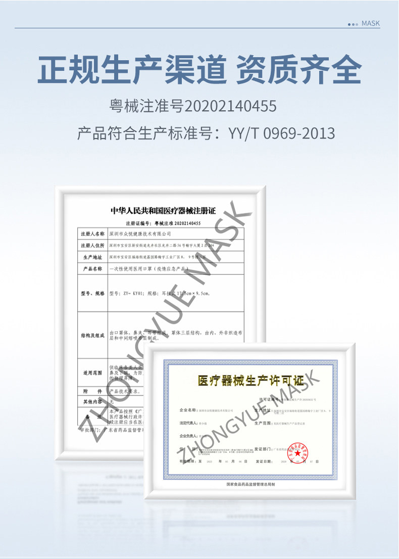 简汇 一次性医用级口罩 50只 药监局备案 图3
