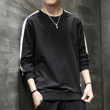 港风休闲圆领卫衣男套头衫长袖T恤男