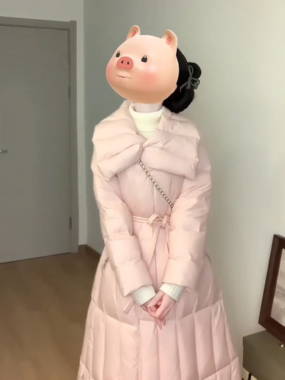 Chaqueta de algodón larga y ligera gruesa para mujer, Chaqueta de algodón de manga larga, ropa de invierno, color rosa, 2025