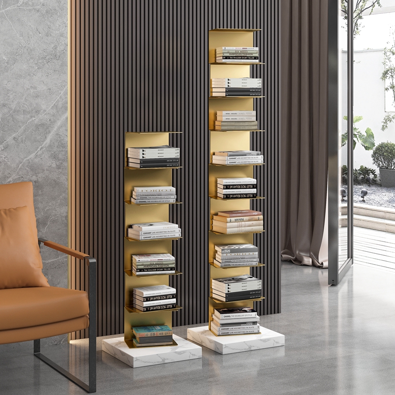 Nordic Invisible Bookshelves Creative Personality Stainless Steel Corner Suspended Floor Bookshelves Small Family Living Room Wall Bookcase