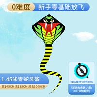 30 -метровая зеленая змея, чтобы отправить небольшое синее колесо 300 метров плюс толстая линия