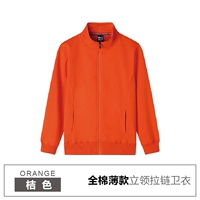 Хлопковая тонкая толстовка с молнией