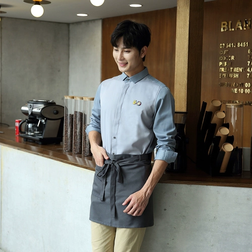 Кейтеринг официант рабочая одежда рубашка на заказ длинные рубашка для западного ресторана Ktv Clubhouse стойки на стойке профессиональной одежды