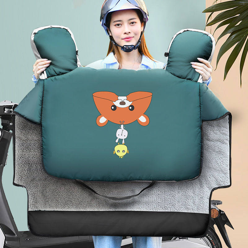 Electric motor car wind shield by winter gush thickened with enlarged and waterproof battery electric bike windproof cover winter