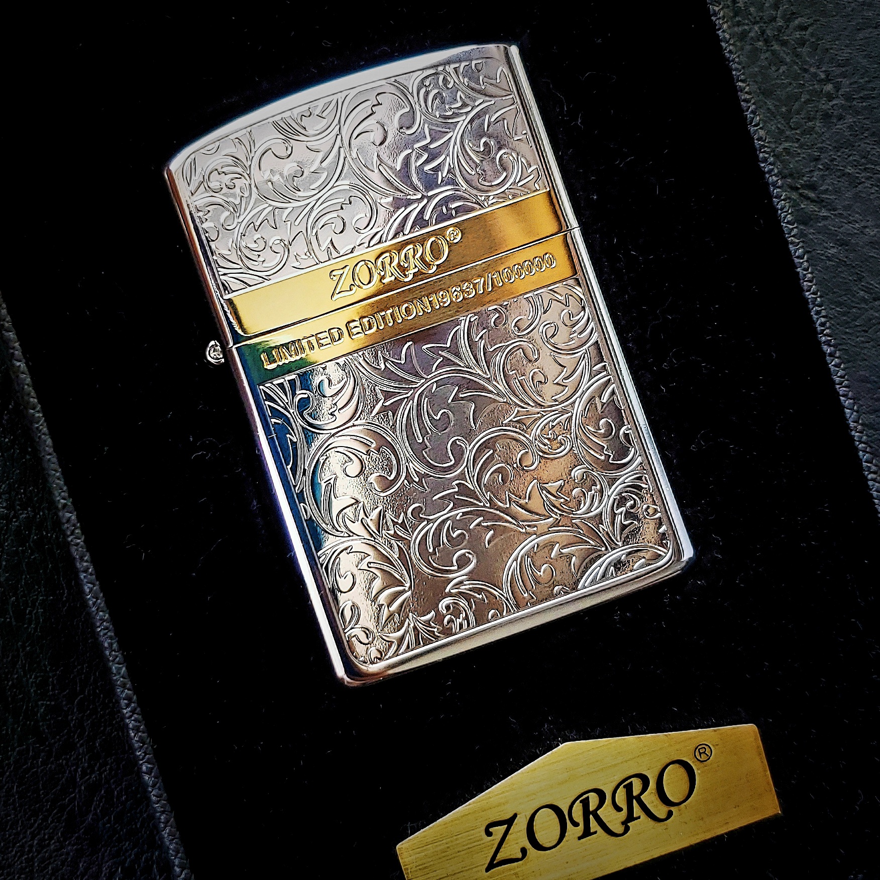 Zorro Kerosene Lighter Windproof color Dot Grass Creative lighter Men personality send husband Grinding Wheels Silver-Taobao