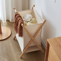 Day Style Folding Dirty Laundry Basket Bedroom Dirty Laundry Basket Bedside Dirty Clothes Containing Basket Bathroom bath Beech Wood Laundry Basket