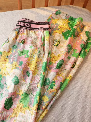 Шифоновые медные летние штаны, коллекция 2023, из хлопка и льна, в западном стиле