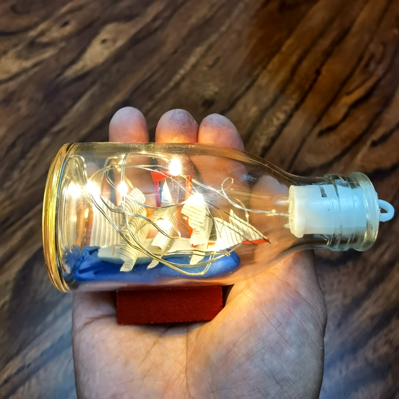 Sailing model swing rafting wishes bottle nightlight LED lights birthday present creative bottle sailing smoothly