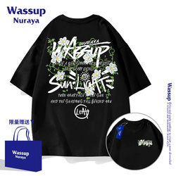wassupnaraya Trendy American Style pure cotton Couple Short Sleeve 2025 Summer New arrival Easiest for match Loose Men and Women Half Sleeve
