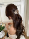 Champagne Flower Rhinestone Small Hair Claw Clip for Women, Hair Accessory for the Back of the Head, High-End Shark Clip
