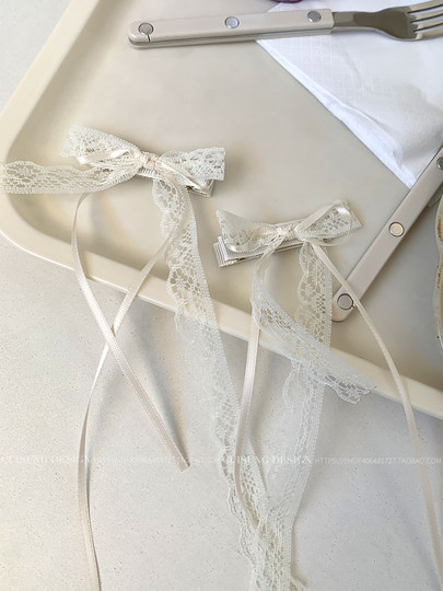 Ballet-Style Bow Ribbon Hairpin, Braided Hair, High-End Duckbill Clip, Hair Accessory, Double Ponytail Ribbon Hair Accessory for Women