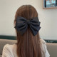 Black Bow Hair Accessory Satin Chiffon Top Clip Hair Accessory for Women Summer Spring Clip Internet Celebrity Hairpin Back of the Head Hair Clip