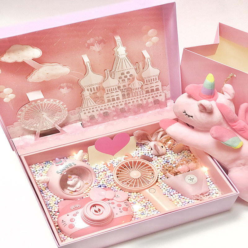 Bubble machine gift box ins net red girl camera girl heart play set children non-toxic handheld non-leaking