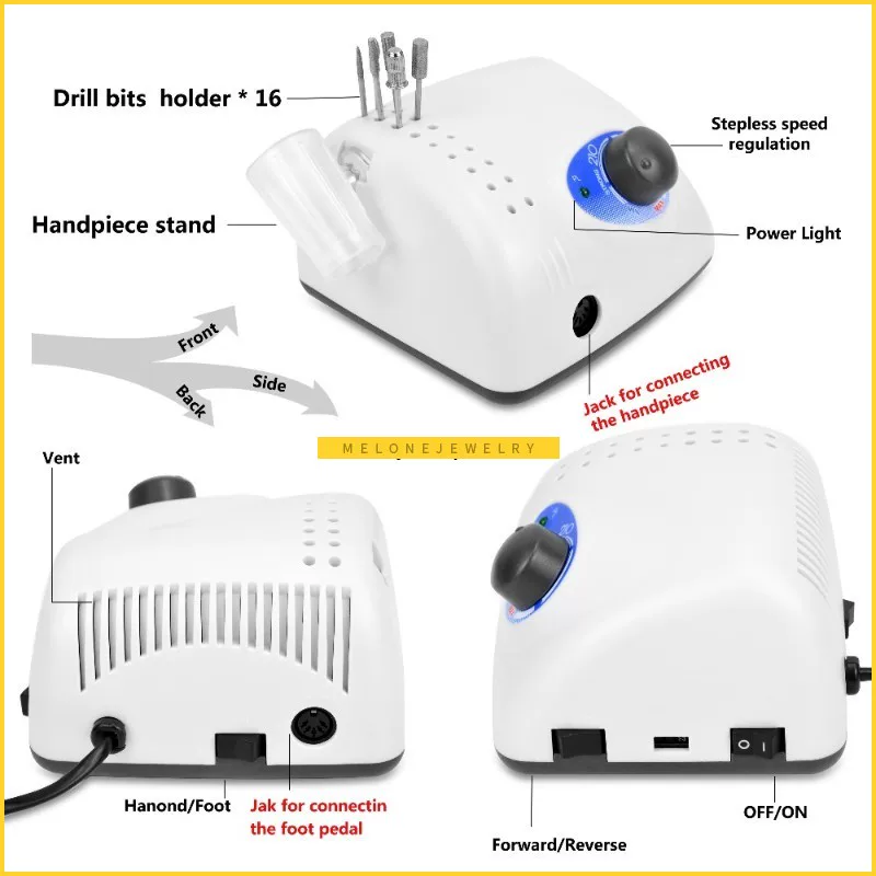 65W Strong 210 Nail Drill 30K Machine Cutters for Manicure E