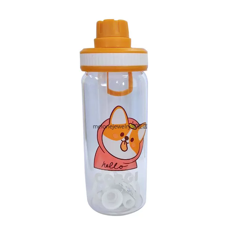 [Милая стеклянная бутылка для воды с рисунком для девочек Kawaii собачка Корги]