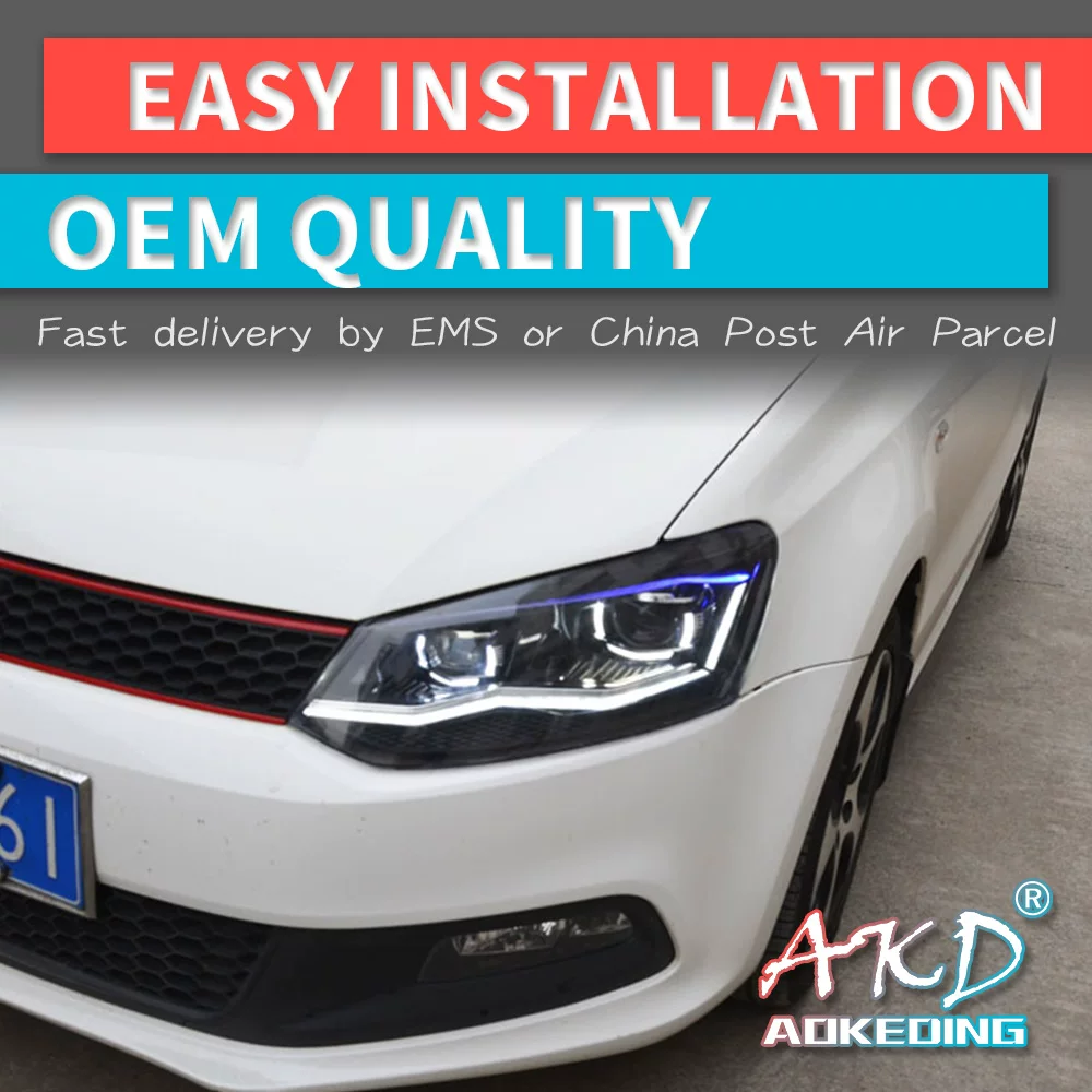 Стайлинг фар VW Polo 2011-2018 VW Polo фарa