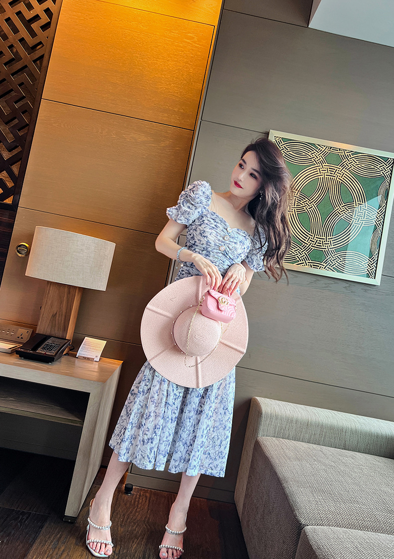 C3332 2260K VÁY ĐẦM LIỀN THÂN DÁNG DÀI NỮ RUUREAG MÙA HÈ HỌA TIẾT HOA THỜI TRANG NỮ G05 SẢN PHẨM MỚI