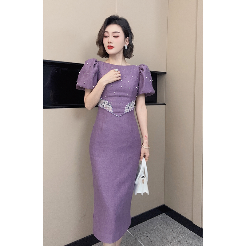 C3322 2440K VÁY ĐẦM LIỀN THÂN DÁNG DÀI NỮ RUUREAG TAY PHỒNG MÙA HÈ PHỤC CỔ CỔ ĐIỂN THỜI TRANG NỮ G05 SẢN PHẨM MỚI