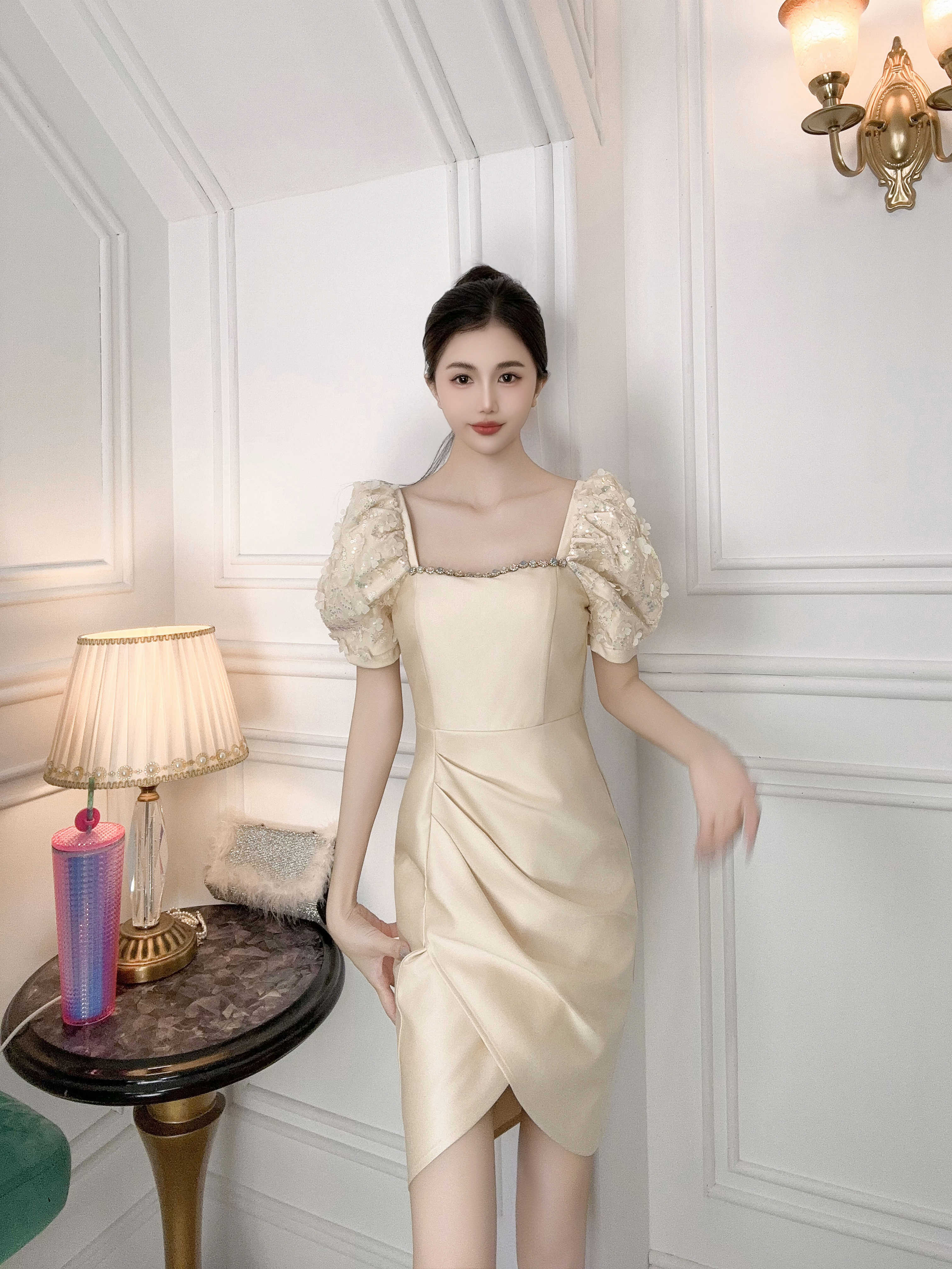 C3193 2250K VÁY ĐẦM LIỀN THÂN NỮ RUUREAG DÁNG ÔM BODY GỢI CẢM SEXY TAY PHỒNG MÙA HÈ THỜI TRANG NỮ G05 SẢN PHẨM MỚI