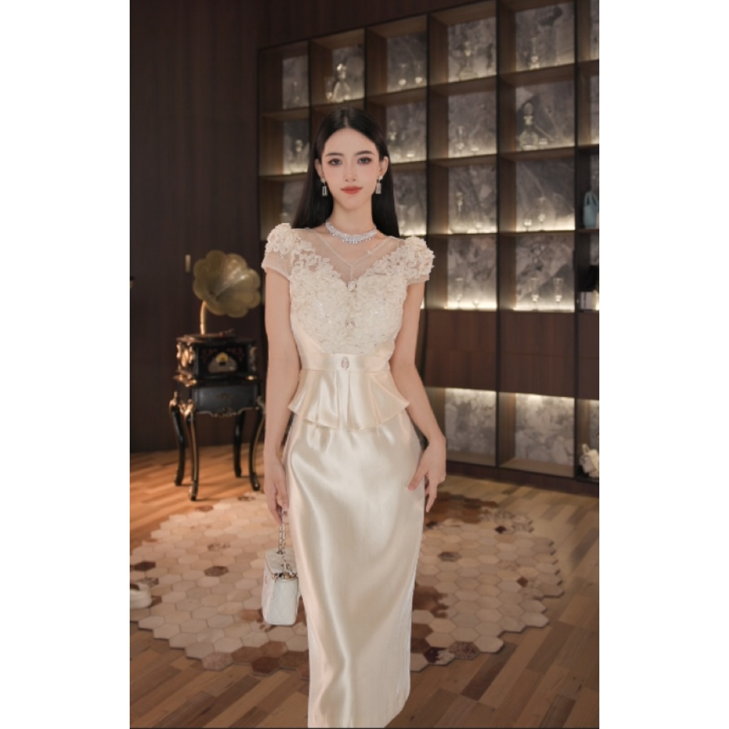 C3202 2440K VÁY ĐẦM LIỀN THÂN NỮ RUUREAG CẢ BỘ 2 MÓN MÙA HÈ THỜI TRANG NỮ REN G05 SẢN PHẨM MỚI