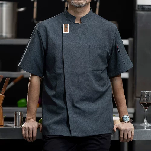 Рабочая одежда шеф-повара для общественного питания с короткими рукавами, торт, выпечка, десерт, кондитерские изделия, пекарь, летняя кухонная рабочая одежда, ледяной шелк