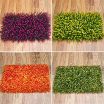 Simulation plant wall color Eucalyptus plastic background green plant wall fake turf red artificial lawn wall decoration